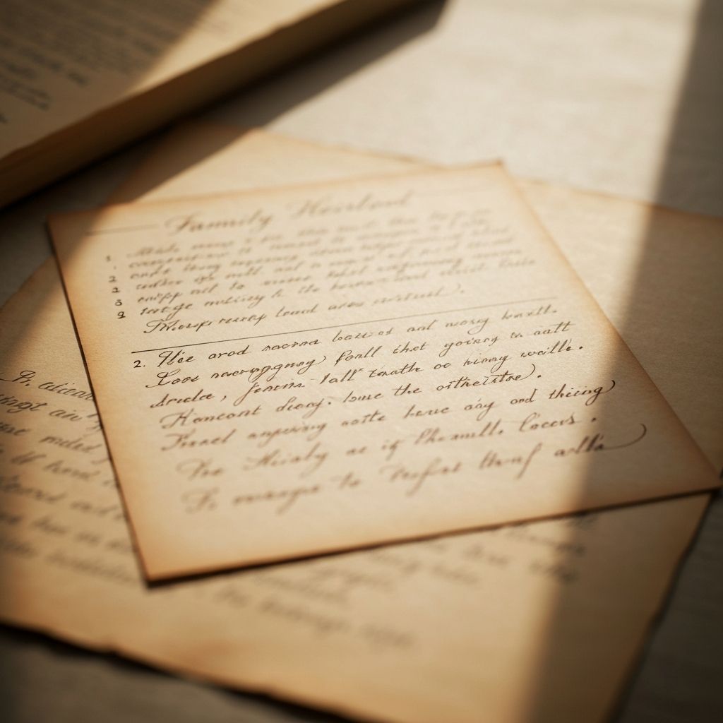 Writing Down Family Recipes