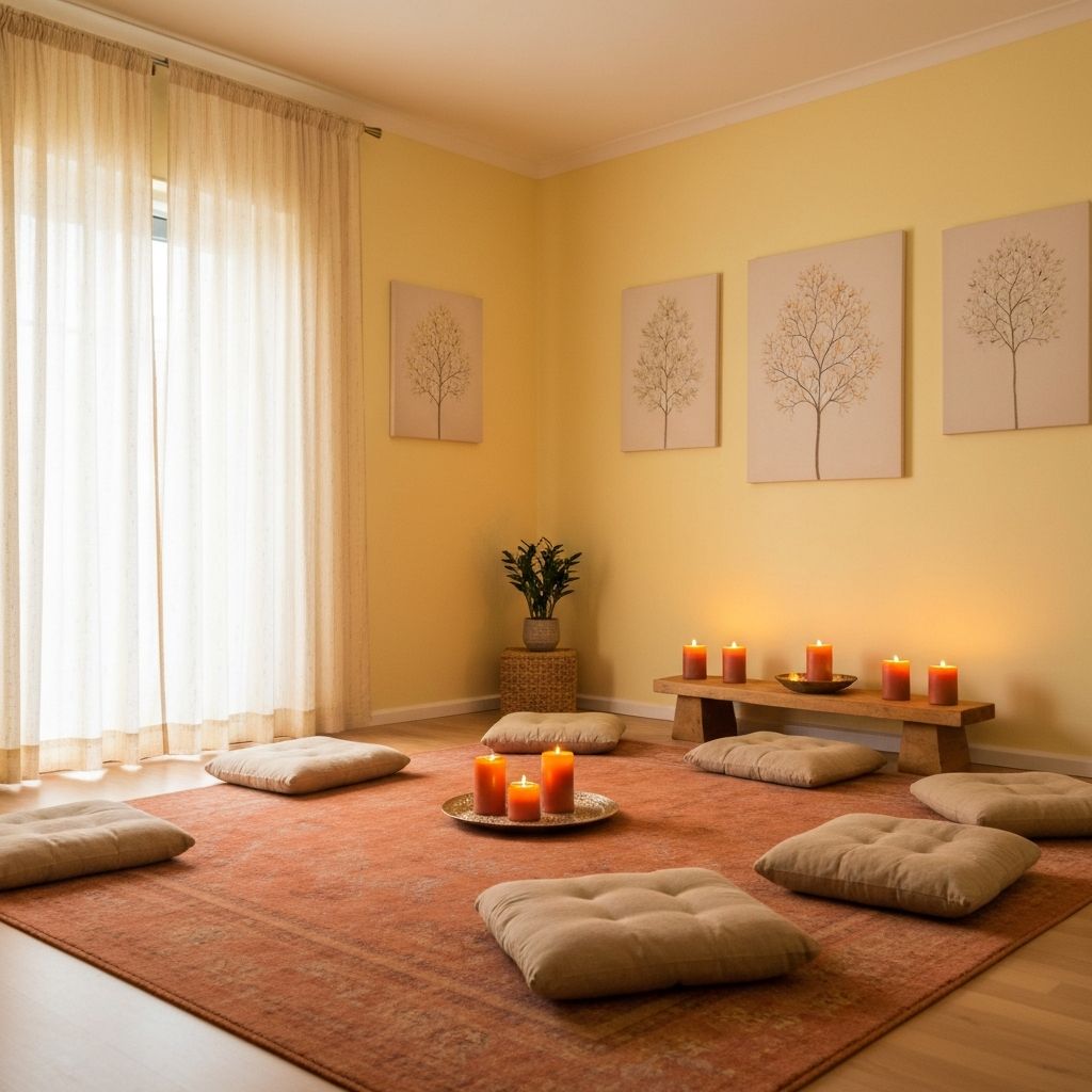 Cozy meditation and prayer room sanctuary